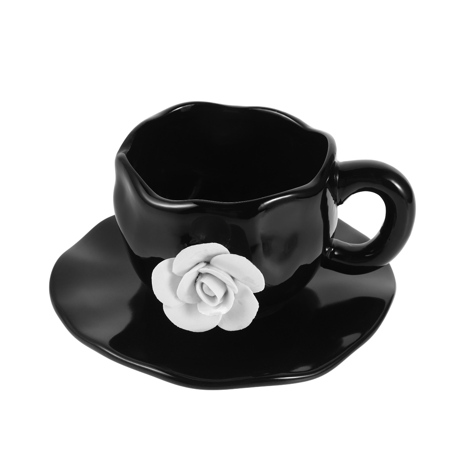 1Set Floral 3D Rose Design Cer - Mug Tea Coffee ulasan dan harga