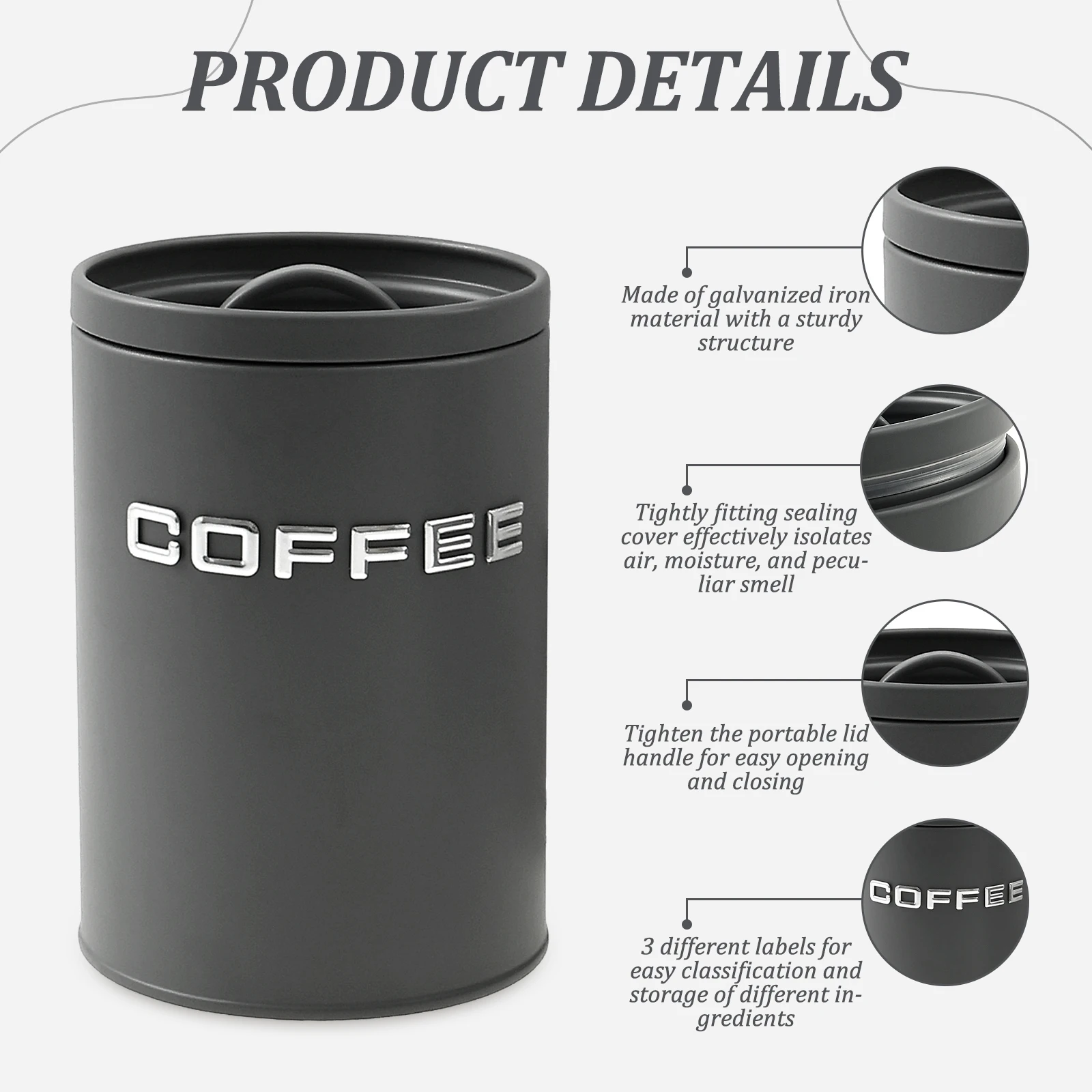 3 Pcs Tea Coffee Sugar Caniste - Coffee Tea Canister Set ulasan dan harga