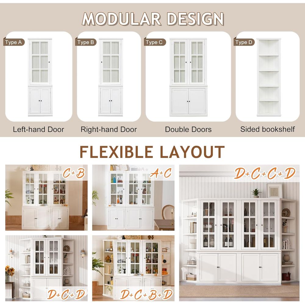 75 Tall White Glass Door Kitch - Coffee & Tea Restaurant ulasan dan harga
