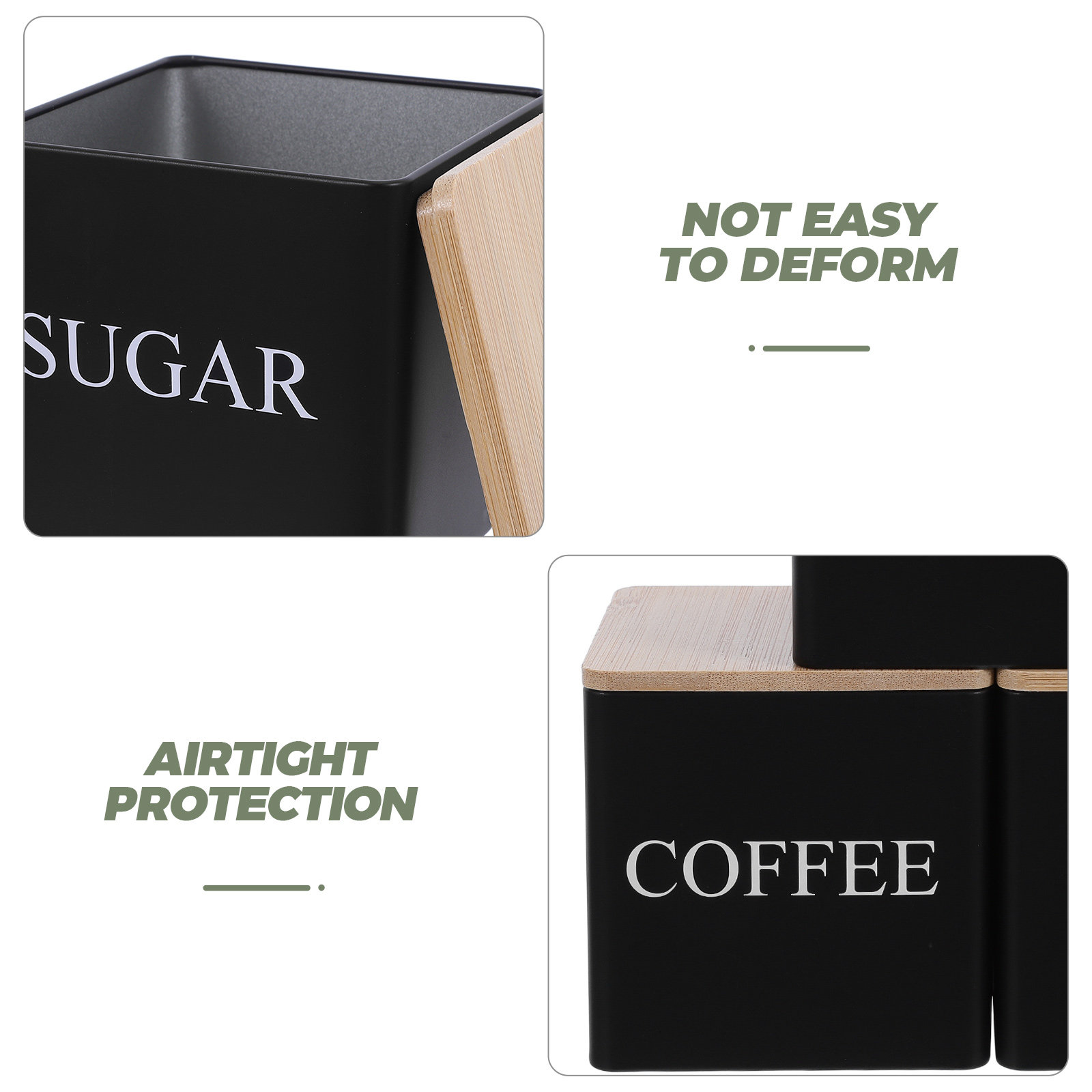 3Pcs Metal Tea Coffee Sugar Ca - Coffee Tea Canister Set ulasan dan harga